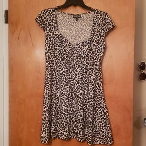 Sourpuss Vavavoom mini leopard skater dress